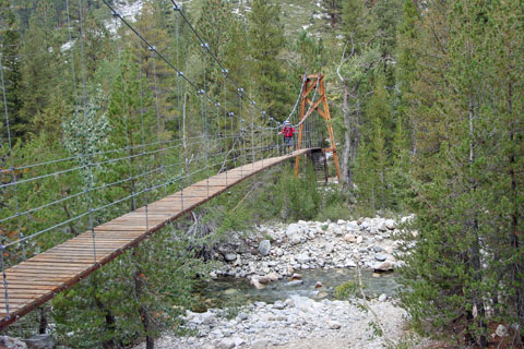 Suspension bridge over Woods Creek, Kings Canyon National Park, California
