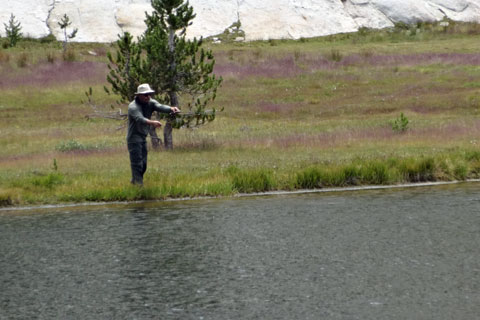 Fisherman at Young Lakes, Yosemite National Park, California