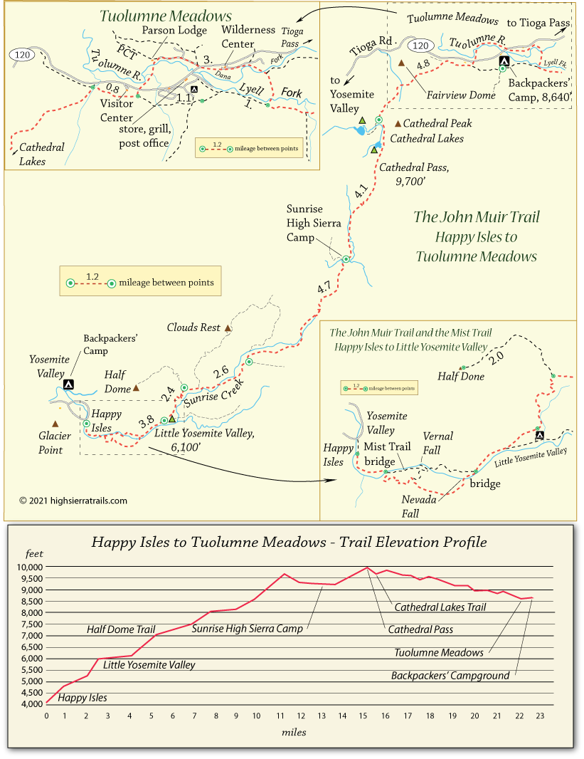 Half Dome via the John Muir Trail (JMT), California - 10,872 Reviews, Map