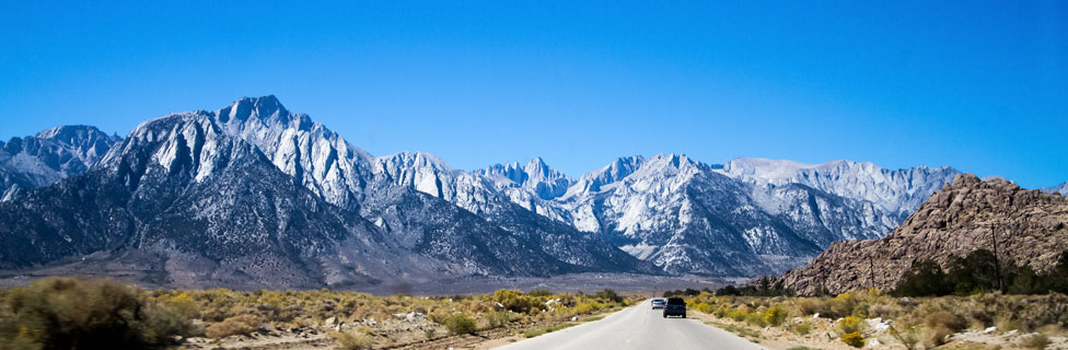 Whitney Portal Road and Mt. Whitney, Kings Inyo National Forest, California